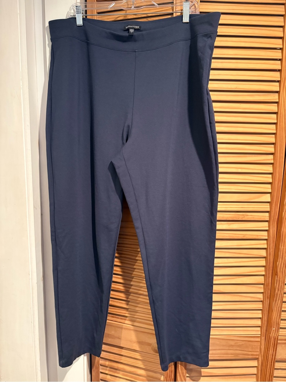 Eileen Fisher Casual Flex Ponte Knit Tencel Ankle Pants Navy Blue Women's